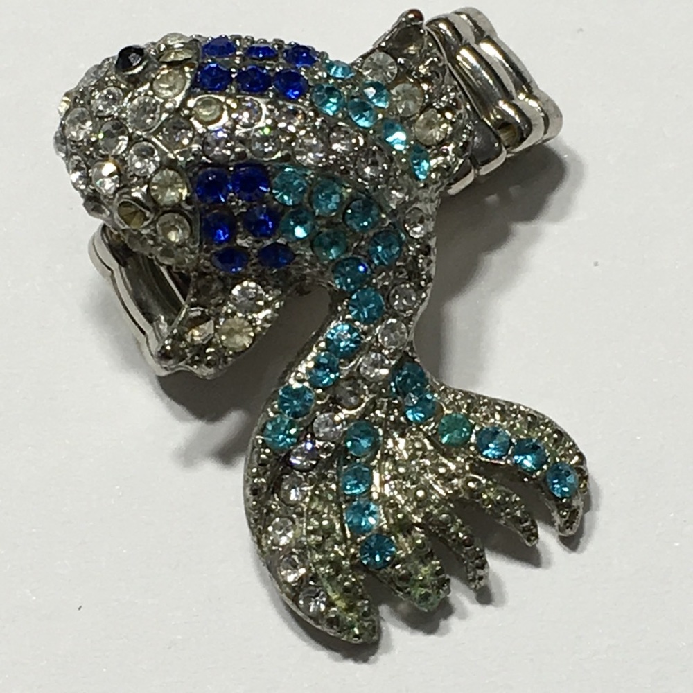 Vintage Fish Rhinestone Stretchable Ring - Picture 2 of 8